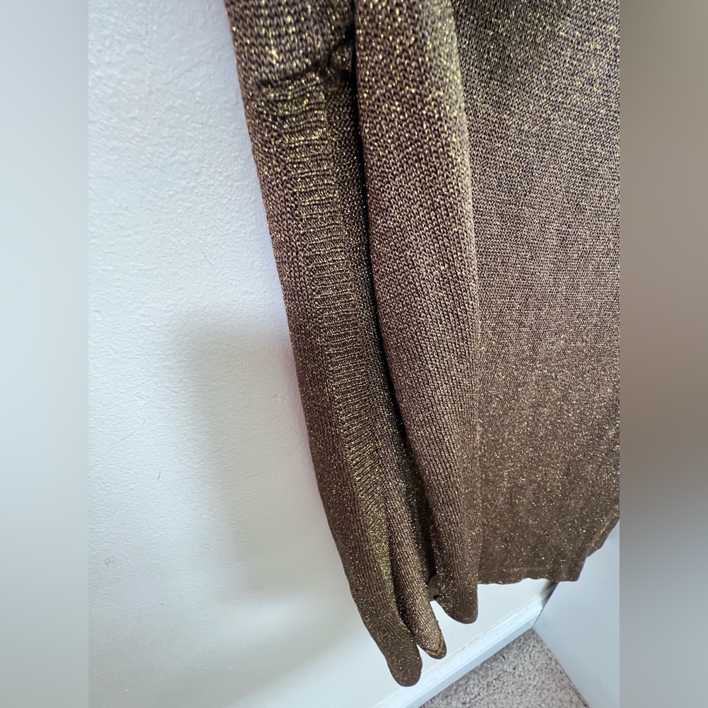 Vera Wang Dark  Olive green  Turtleneck Sheath Maxi Dress - Picture 5 of 6